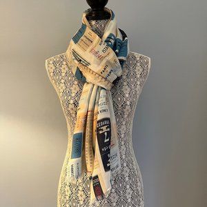 Kate Spade Train Ticket Oblong Scarf